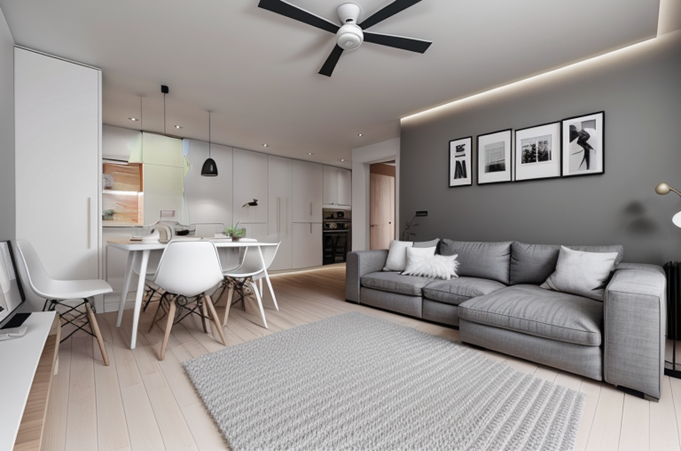 Minimalistisch interieurstijl voorbeeld